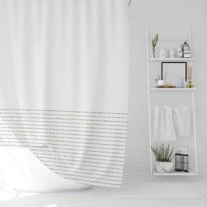 Sage Green Minimalist Shower Curtain | Scandinavian Shower Curtain | Mudcloth Print