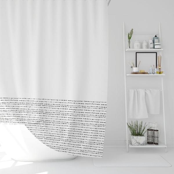 Black and White Shower Curtain Etsy