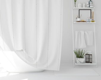 Mid Century Modern Shower Curtain | Vertical Lines Minimalist Shower Curtain