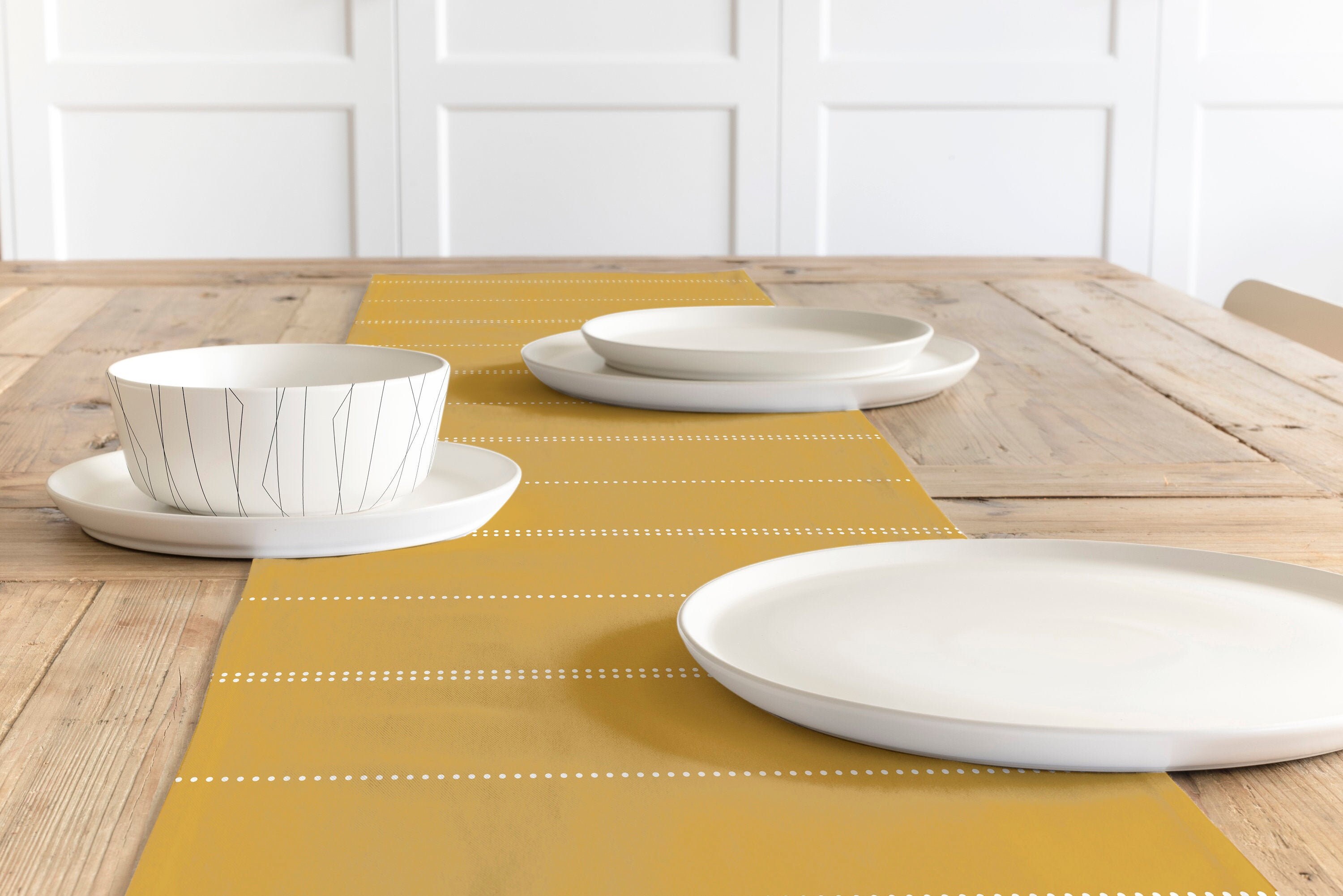 Mustard Table Runner Minimalist Table Runner Simple Etsy