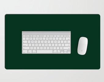 Forest Green Desk Mat | Dark Green Office Mat | Deep Green Game Pad | Green Mouse Pad