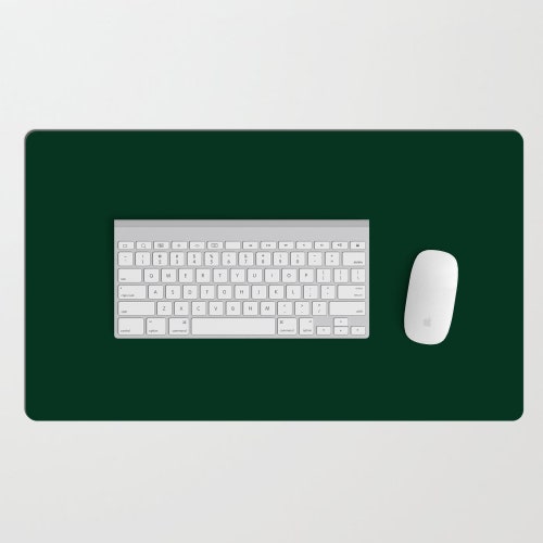 Forest Green Desk Mat Dark Green Office Mat Solid Green Etsy