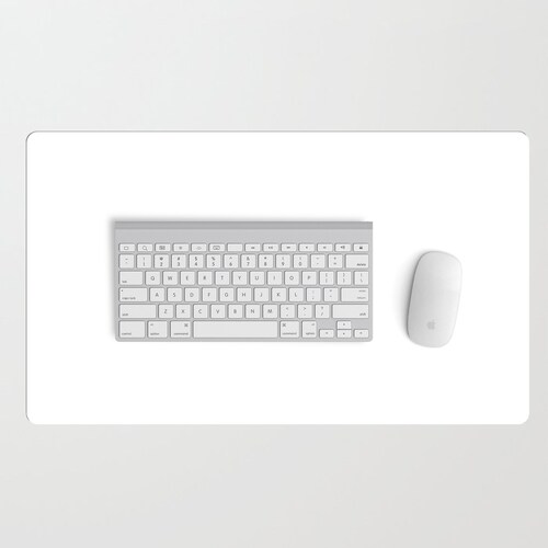 White Desk Mat Solid Color White Mousepad White Office Etsy
