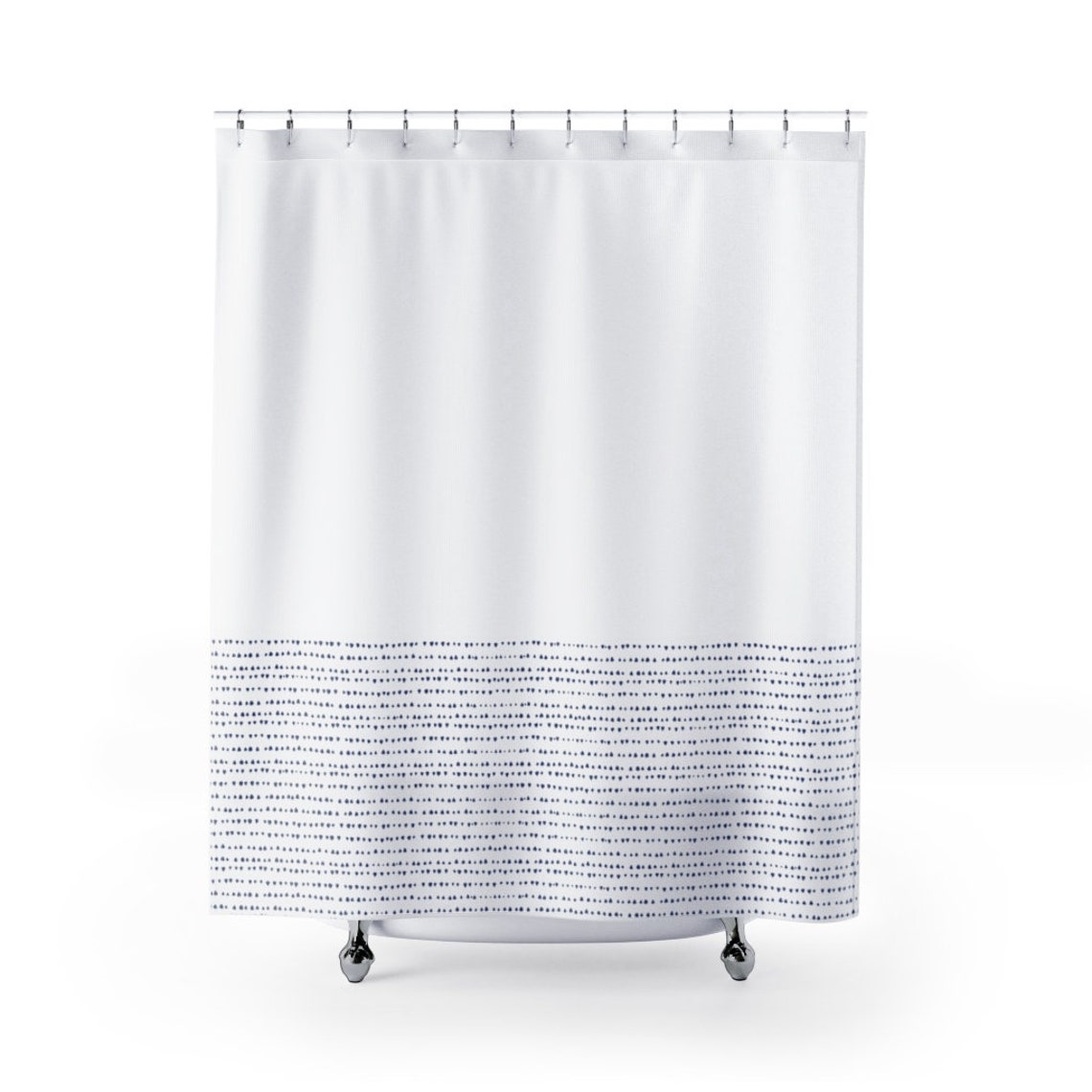 Navy Blue Minimalist Shower Curtain Scandinavian Shower | Etsy