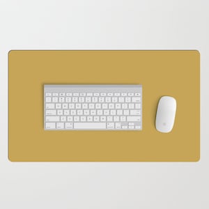 Spicy Mustard Desk Mat | Mustard Yellow Office Mat | Solid Yellow Game Pad | Yellow Mouse Pad