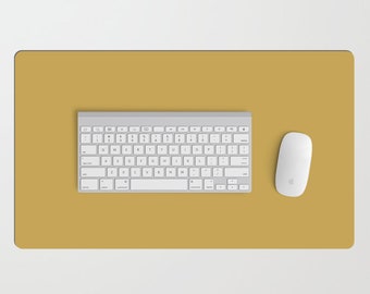 Spicy Mustard Desk Mat | Mustard Yellow Office Mat | Solid Yellow Game Pad | Yellow Mouse Pad
