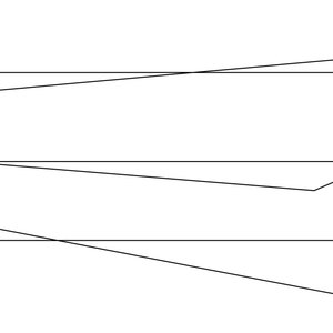 May include: Three black lines on a white background. The lines are parallel and horizontal. The top line is slightly higher than the middle line, and the middle line is slightly higher than the bottom line.