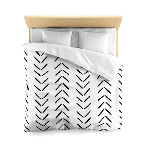Herringbone Duvet Cover | Black And White Duvet Cover | Duvet Cover Boho | Duvet Cover Minimalist | Housewarming Gift