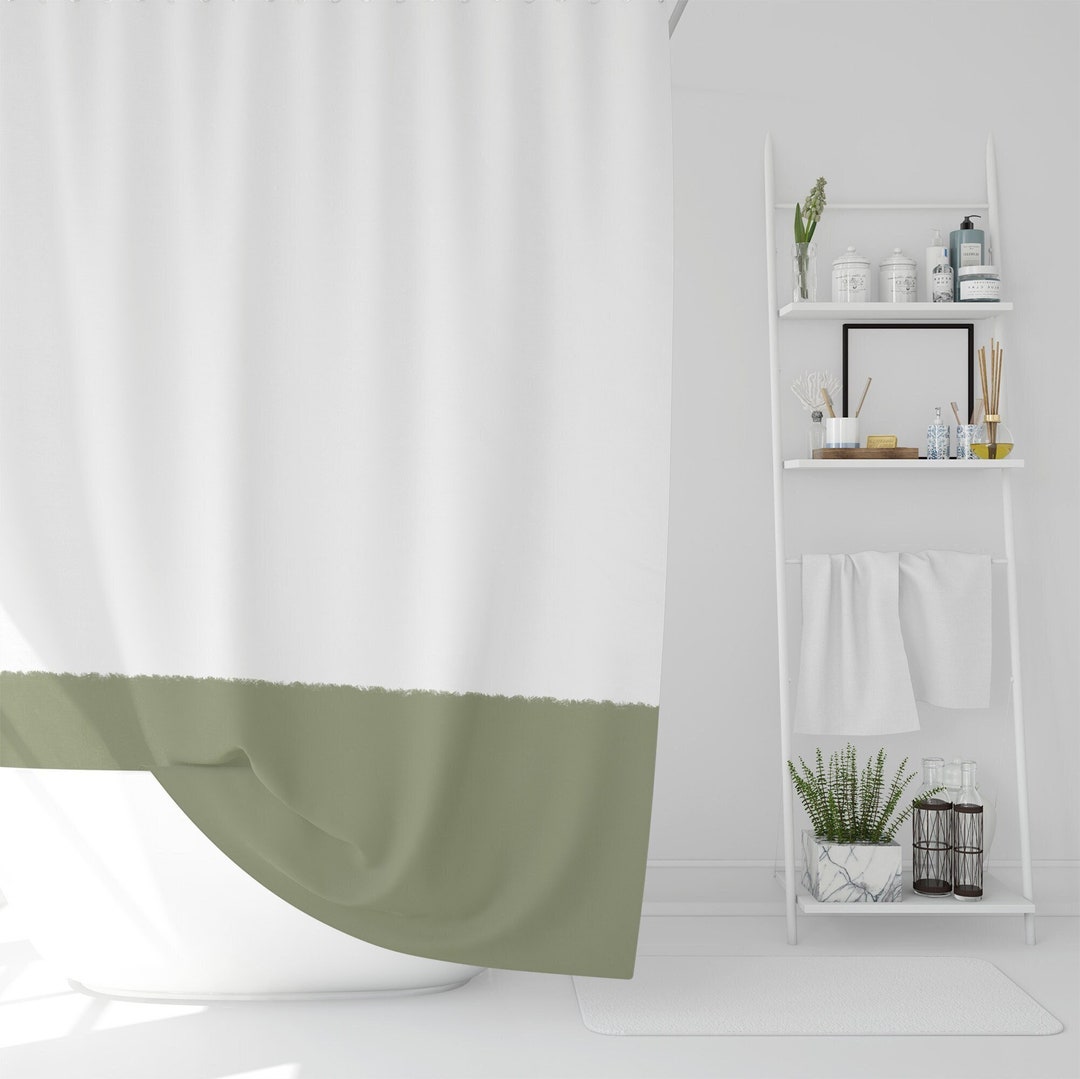 Sage Green Shower Curtain Sage Shower Curtain Green Shower Etsy
