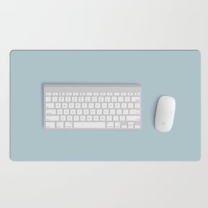 Powder Blue Desk Mat | Steel Blue Desk Mat | Blue Office Desk Mat | Game Pad Blue | Mouse Pad Light Blue