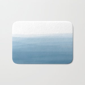 Sea Wave Bath Mat | Soft Blue Shower Mat | Ocean Wave Shower Mat | Ocean Bath Mat | Nautical Bathroom | Watercolor