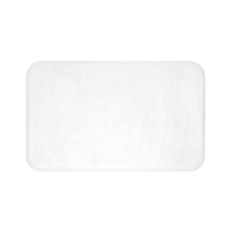 White Bath Mat Minimalist White Solid Color Etsy