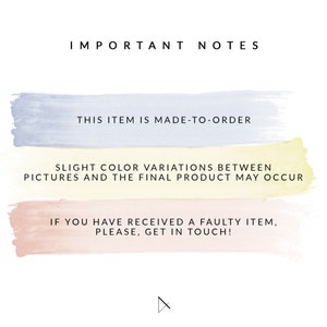 May include: Important notes about made-to-order items. This item is made to order. Slight color variations between pictures and the final product may occur. If you have received a faulty item, please get in touch!