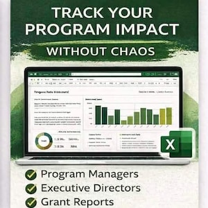 Non-Profit-Programm / Projektmanagement-Datenverfolgungsvorlage | Excel Tracker für Jahresberichte, Nachhaltigkeitstrends und Mission Stories | Herunterladen