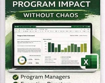 Mall för dataspårning för ideella program/projektledning | Excel-spårare för årsrapporter, effektmått och missionsberättelser | Ladda ner