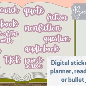 Book-ish Planner Words Digital Sticker Set