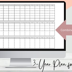 May include: A digital planner for academics, with a 3-year plan for academics, with a combined planner, editable sheet edition, and a black and white grid layout.