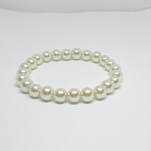 Ivory Stretch Glass Pearl Bracelet