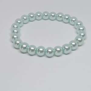 Light Pale Blue Glass Pearl Bracelet
