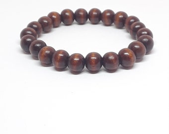 Brown Wood Bead Bracelet