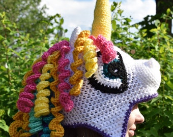 Crochet unicorn tuque beanie hat for child and baby beanie hat unicorn