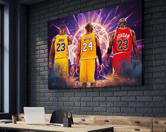 jordan kobe lebron painting