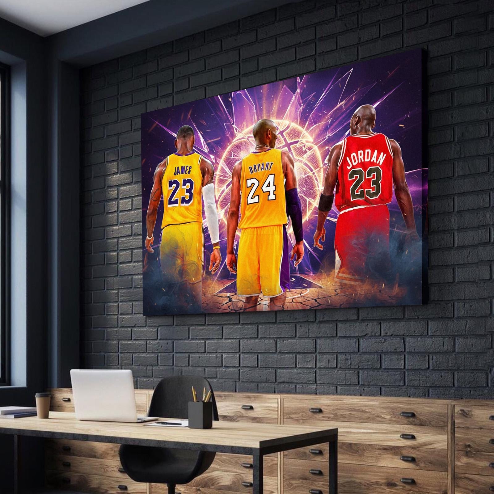 lebron and kobe painting