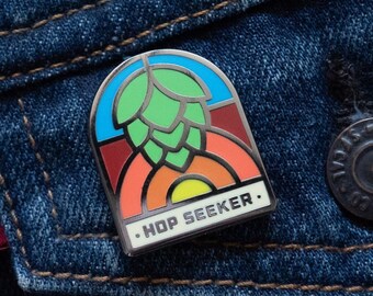 Craft Beer Enamel Pin: Hop Seeker
