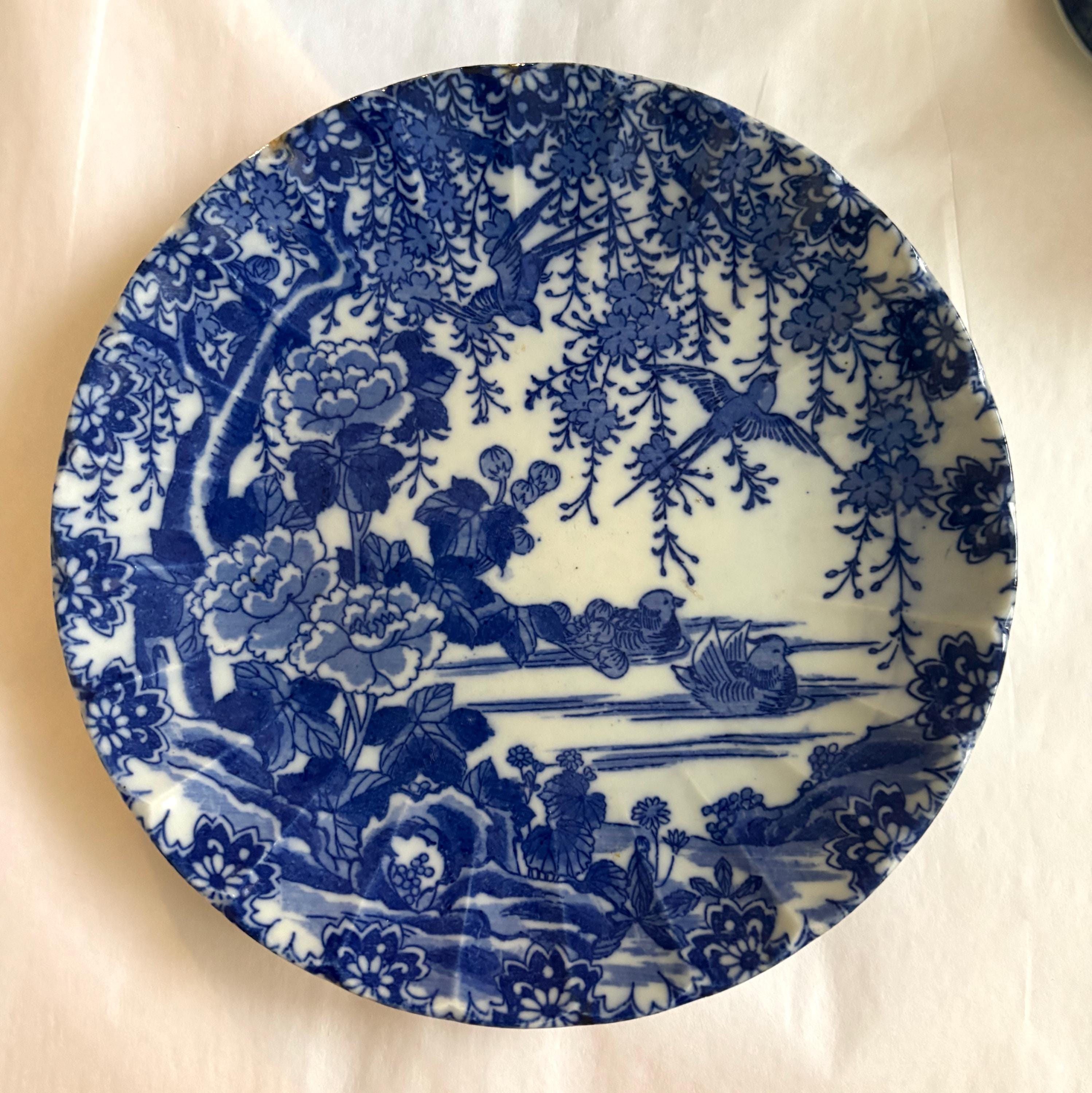 Vintage Blue Porcelain Ducks - Etsy