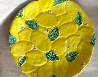 MCM Italiaanse citroenschaal majolica handgeschilderd keramiek 14" vintage van ITALICA ARS