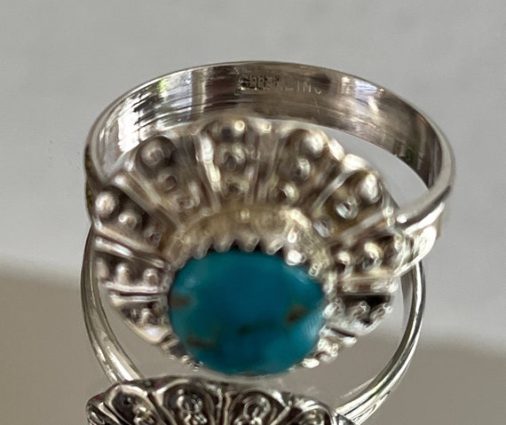 SouthWest Sterling Silver Flower Concho Ring with… - image 8