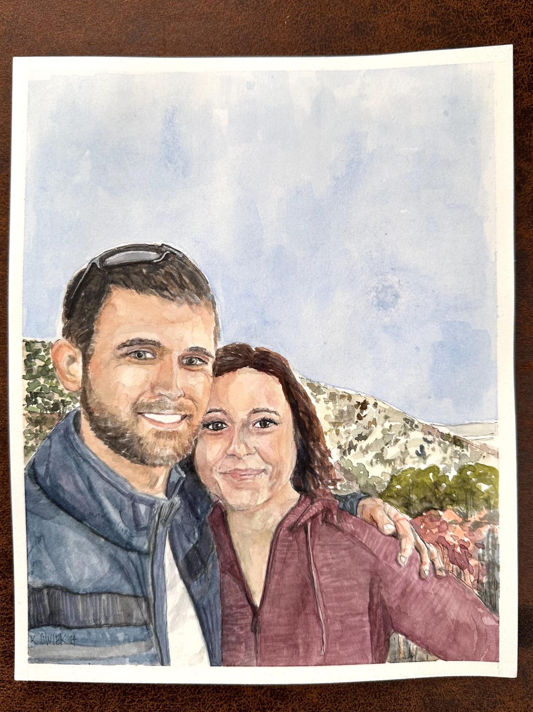 CUSTOM PORTRAIT: Hand Drawn Ink & Watercolor Painting From Photo - Etsy