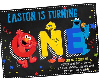 sesame street invite etsy