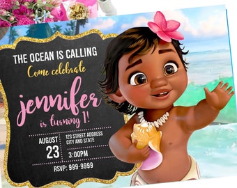 Moana Invitation Etsy