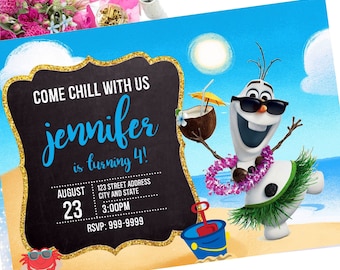 photo invitation printable Olaf PERSONALIZED Olaf Frozen Snowman Birthday Party Invitation with photo Printable 50/% off