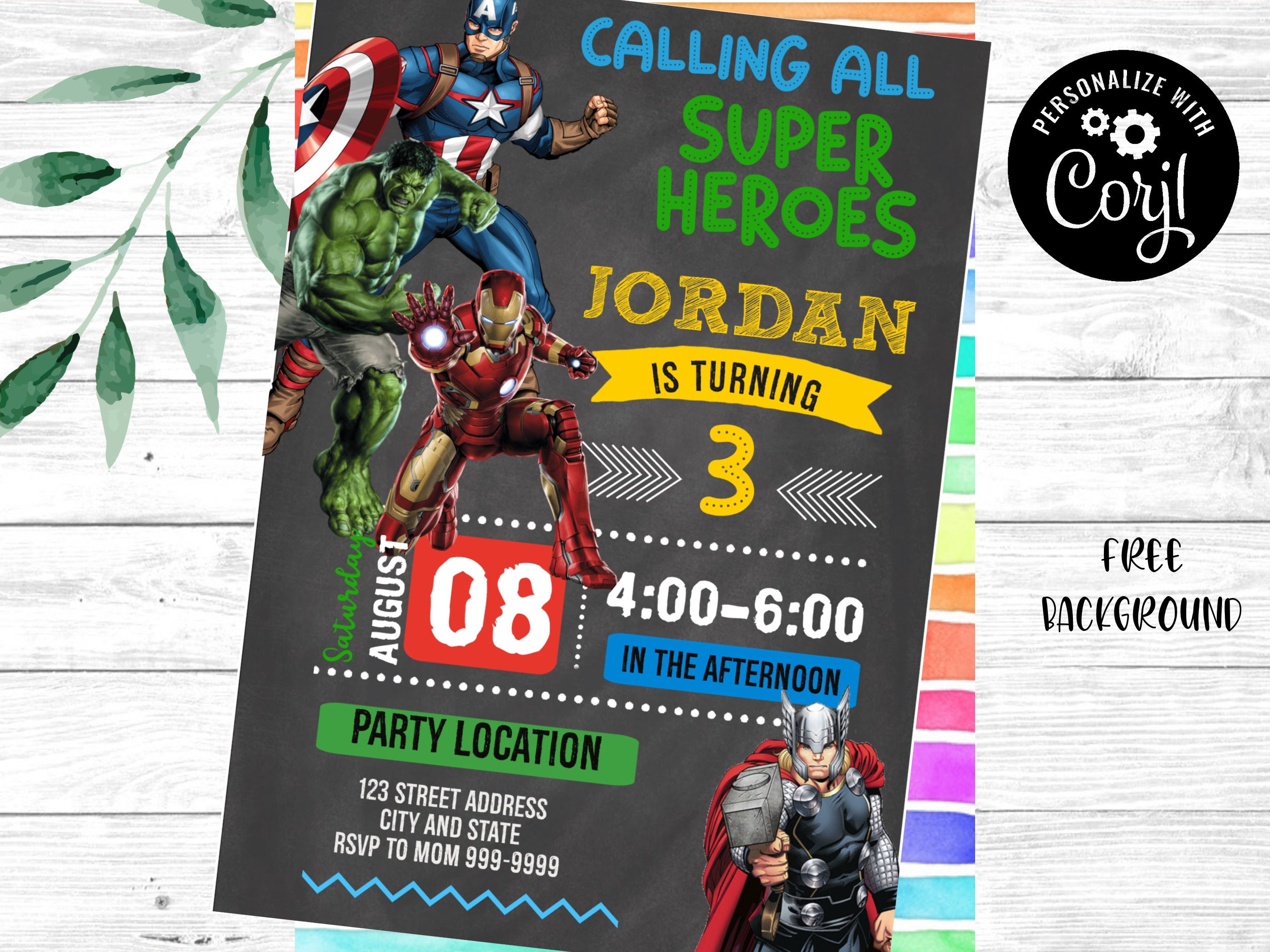 Avengers Birthday Invitation - Etsy