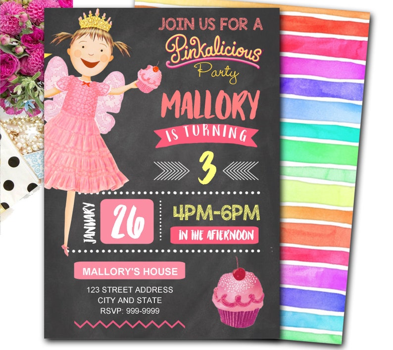 Pinkalicious Birthday Invitationpinkalicious Invite | Etsy
