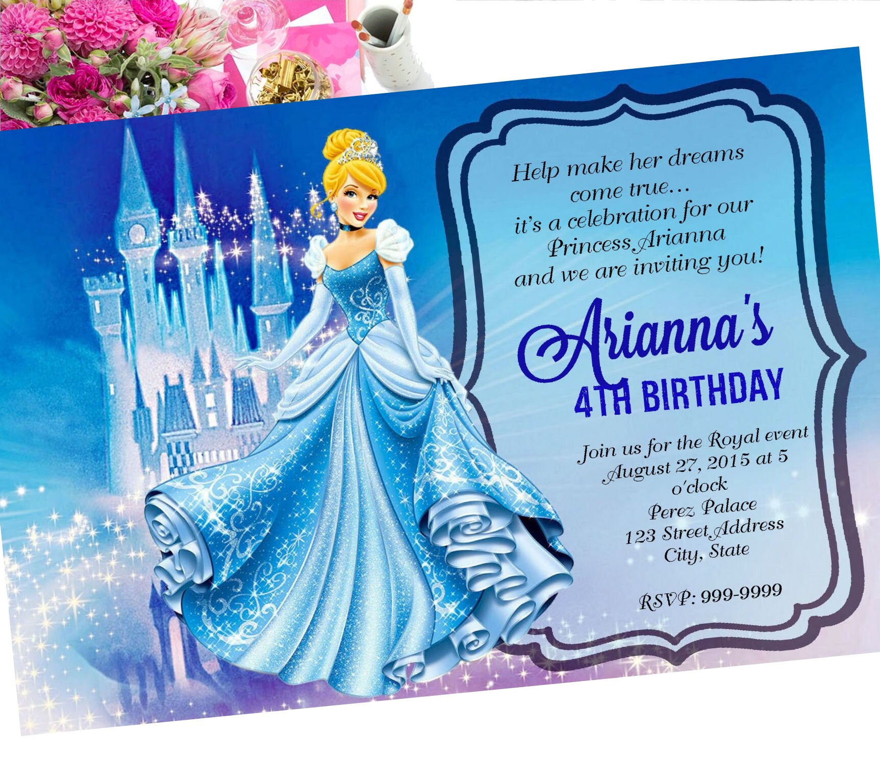 cinderella birthday invitation cinderella invite belle etsy cinderella birthday invitations