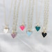 Small heart paperclip chain or simple chain gold plated necklace(white,pink,blue,purple,black)