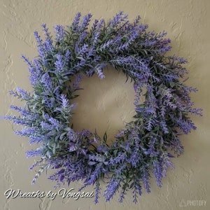 14" Lavendelkranz / Kleiner Lavendelkranz / Bauernhauskranz / Lila Kranz / Geschenk Weihnachten