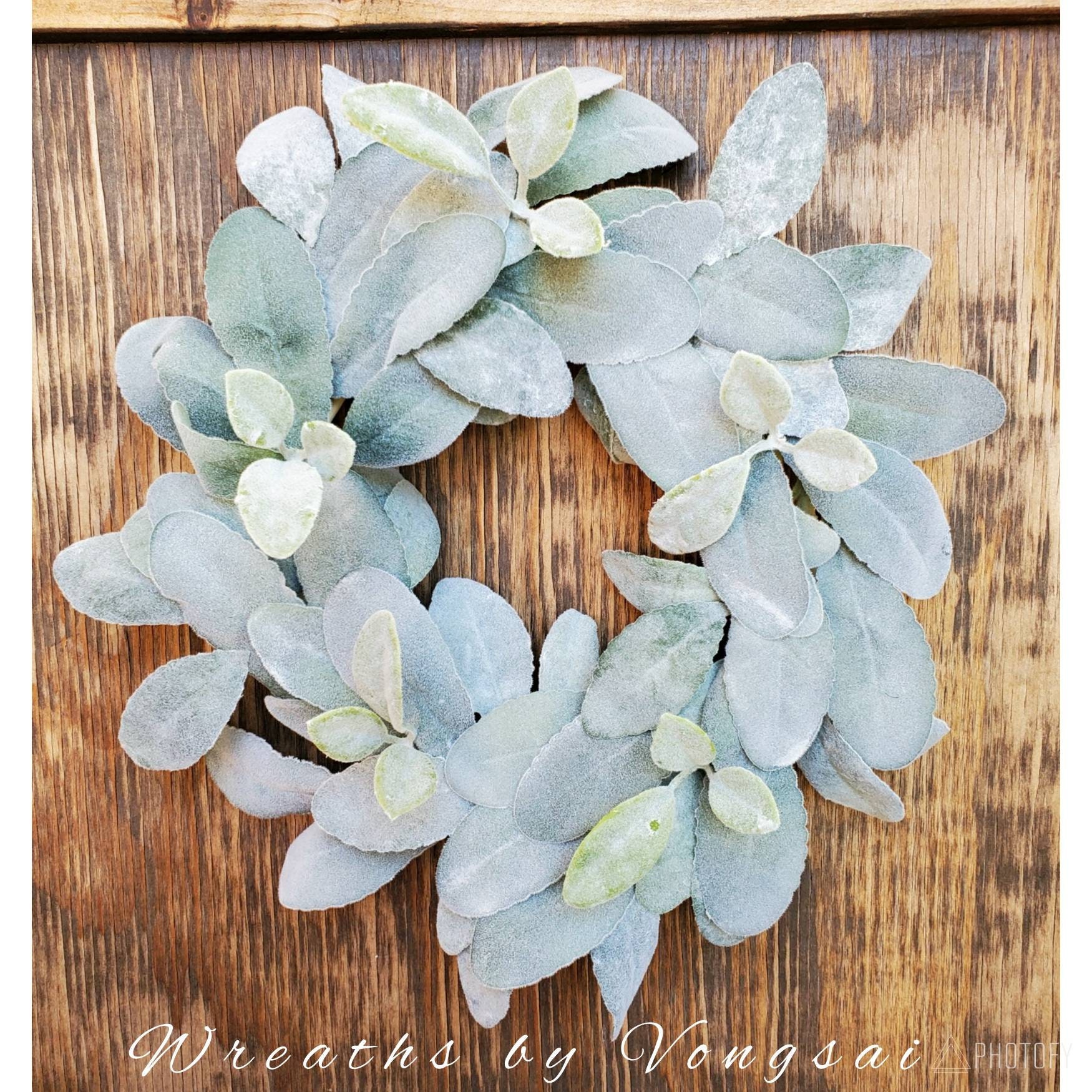 Mini Lambs Ear Wreath/ Small Lambs Ear Wreath with Bow Etsy