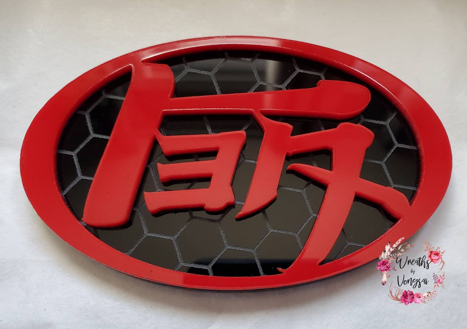 TEQ Japanese Toyota Car Emblem / Engraved Background 