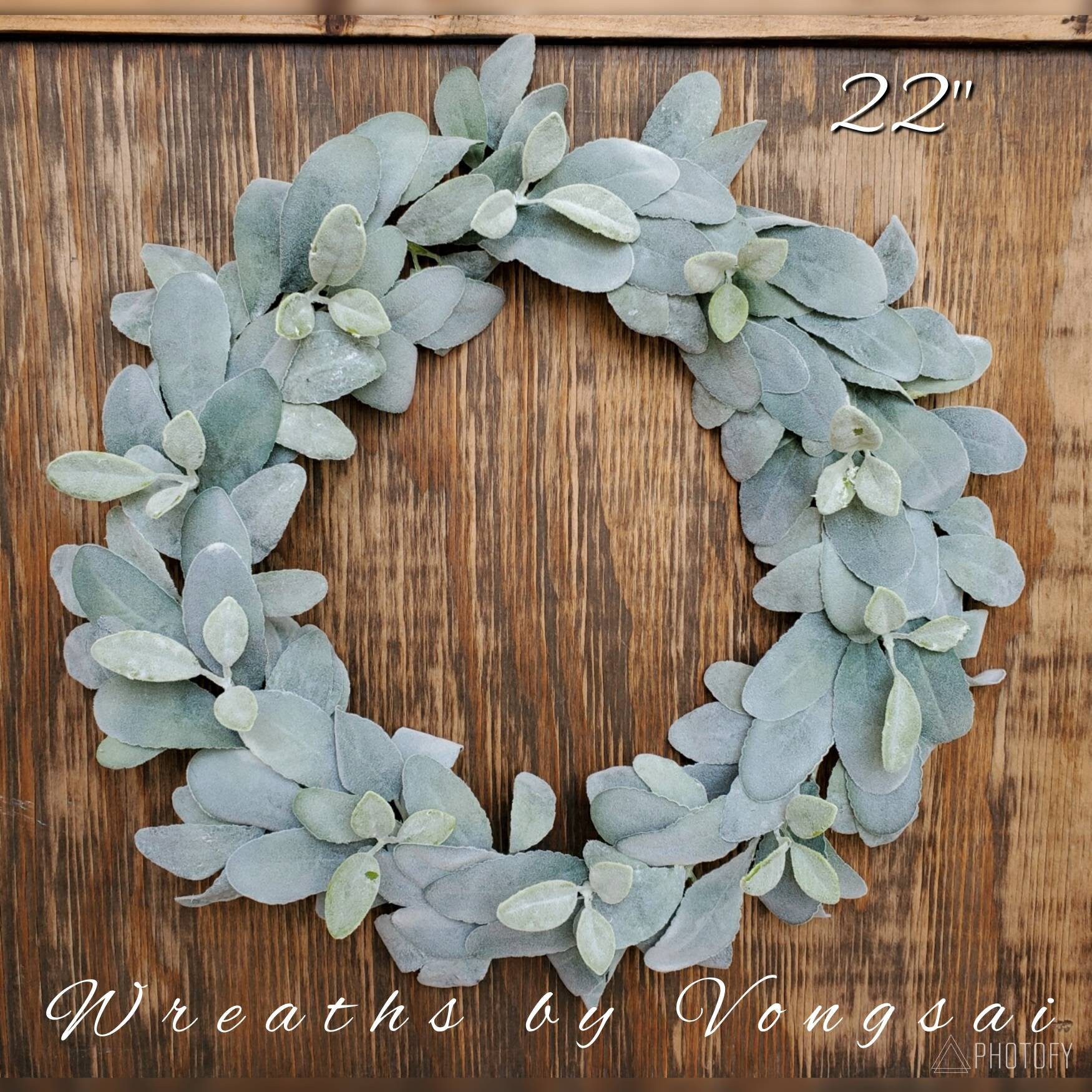 Lambs Ear Wreath/ with bow Etsy