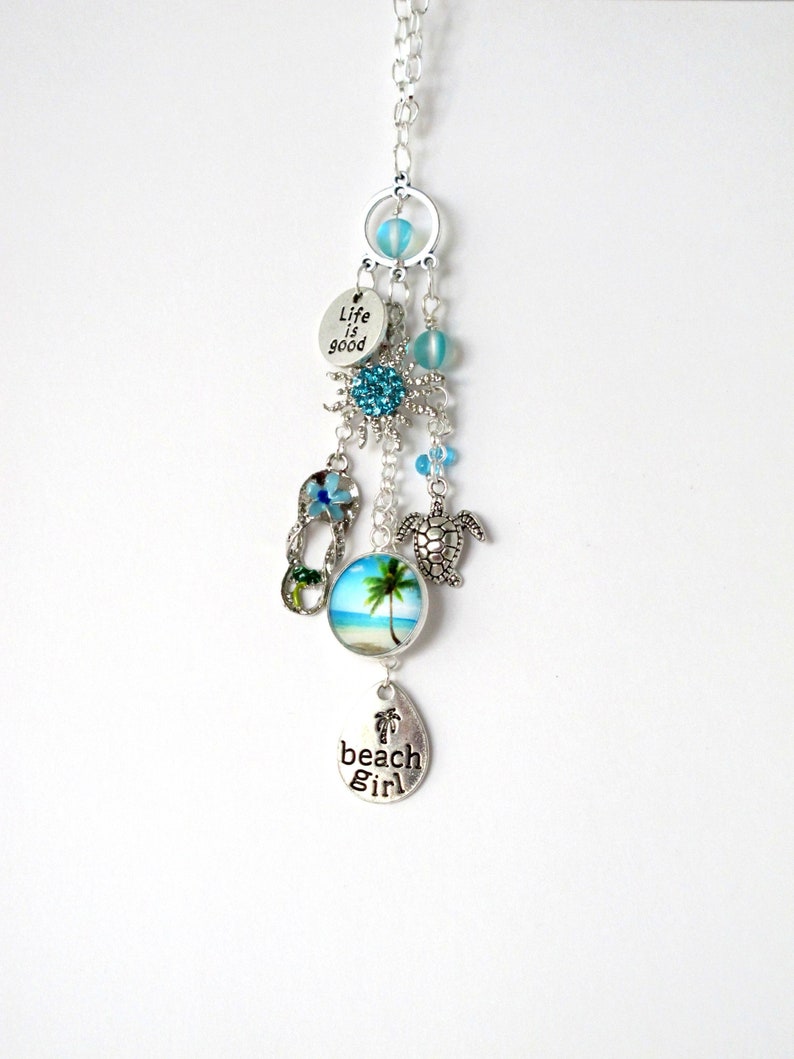 BEACH GIRL Rear View Mirror Charmcar Charmrearview Mirror Etsy