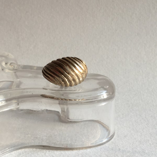 Vintage brass ring - modern textured sculptural design