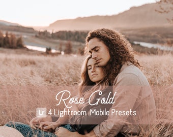 Rose Gold | Mobile Lightroom Presets | iPhone/Android Compatible | Blogger Photo Editing | 4 Presets | Instant download