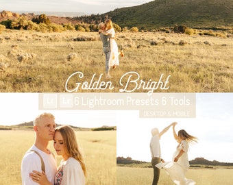 Golden Bright Lightroom Presets: Auto Blue Sky, Mobile & Desktop (6 Filters)