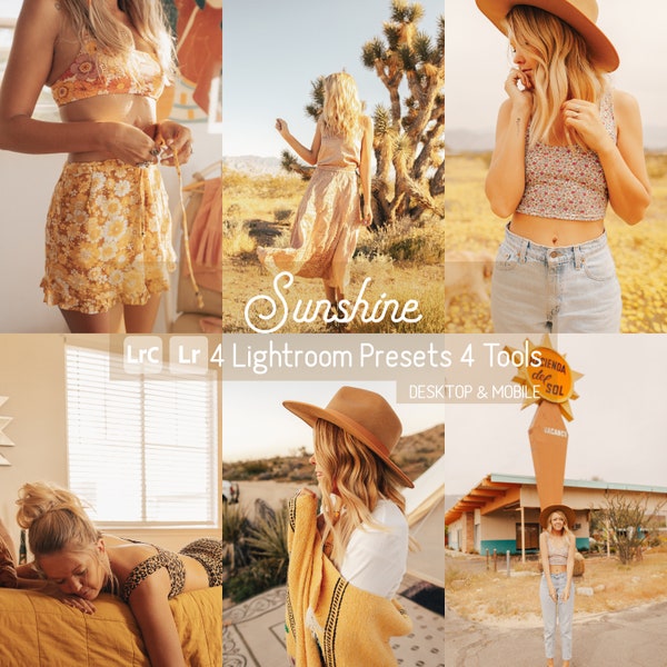 Sunshine Lightroom Presets. Warm Mobile & Desktop Compatible. Golden, Photographer, Photo, Blogger, Instagram, Influencer, Engagement