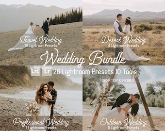 Wedding Bundle Lightroom Presets. Desktop / Mobile Compatible. 26 Lightroom presets, 10 Tools. Travel, Outdoor, Best Seller, Instagram