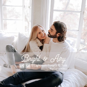 Bright & Airy Lightroom Presets. Desktop / Mobile Compatible. 10 Presets 10 Tools. Engagement, Wedding, Family photo, Best Seller, Instagram